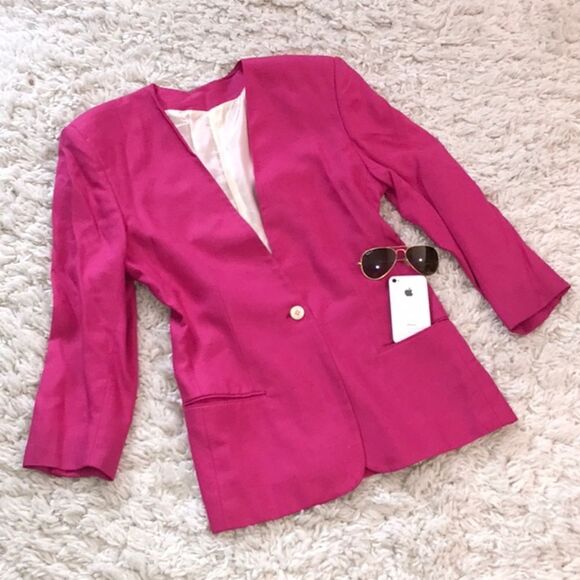 Vintage 1980’s Linen Blazer - Picture 1 of 6